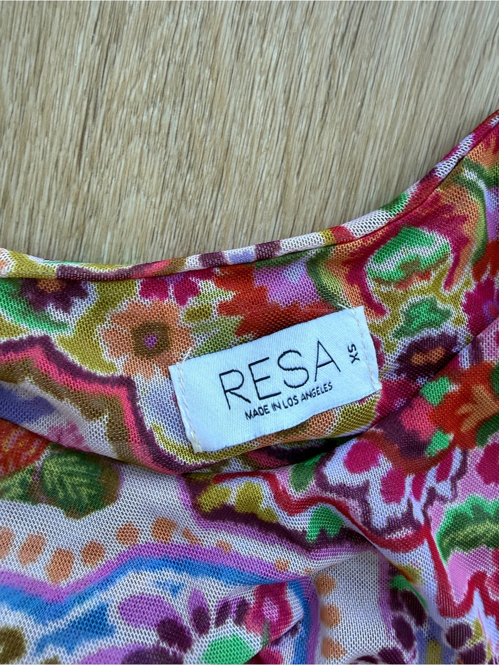 RESA Floral Halter Dress in Pink, Orange & Green - Picture 3 of 3